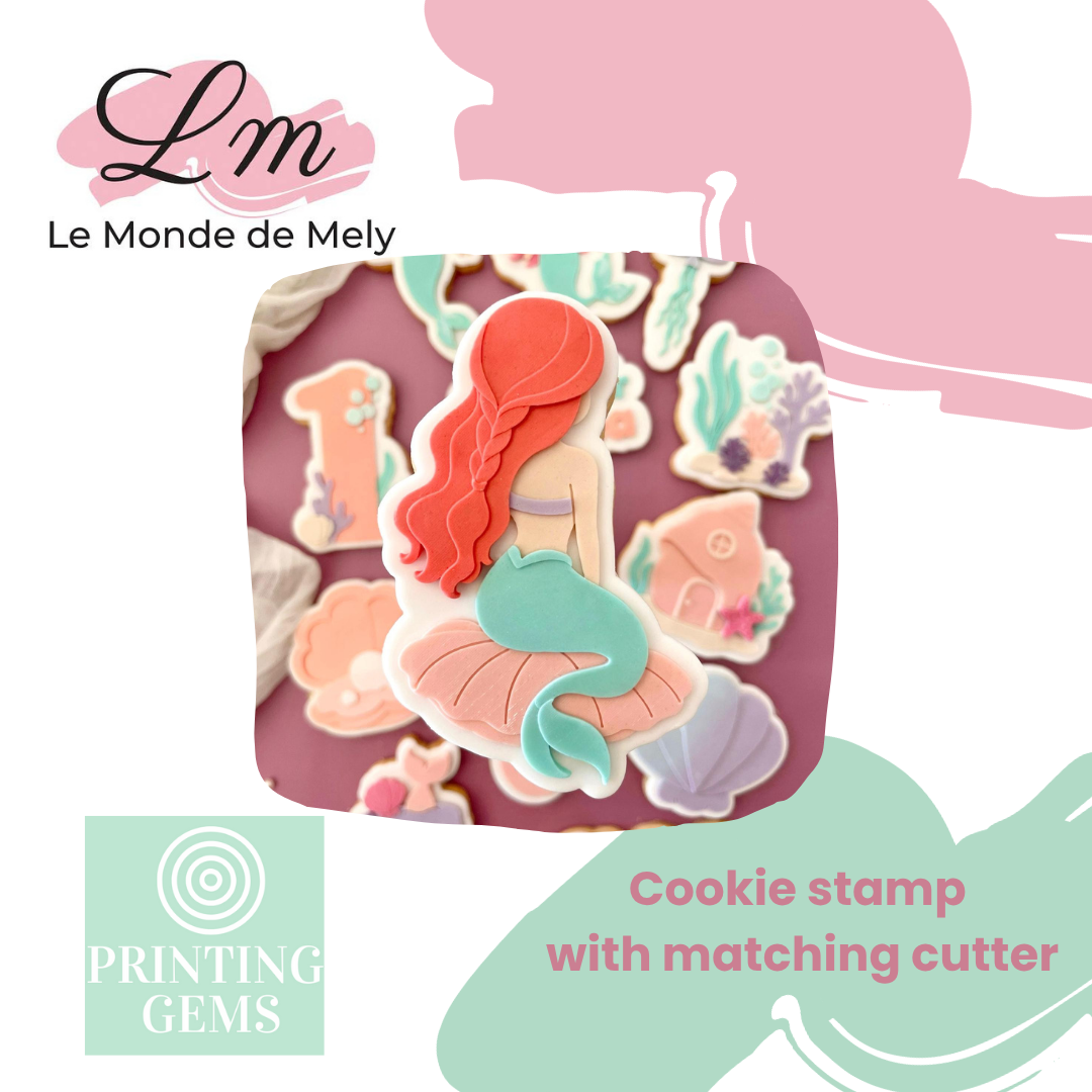 Mermaid raised stamp by Le Monde De Mely