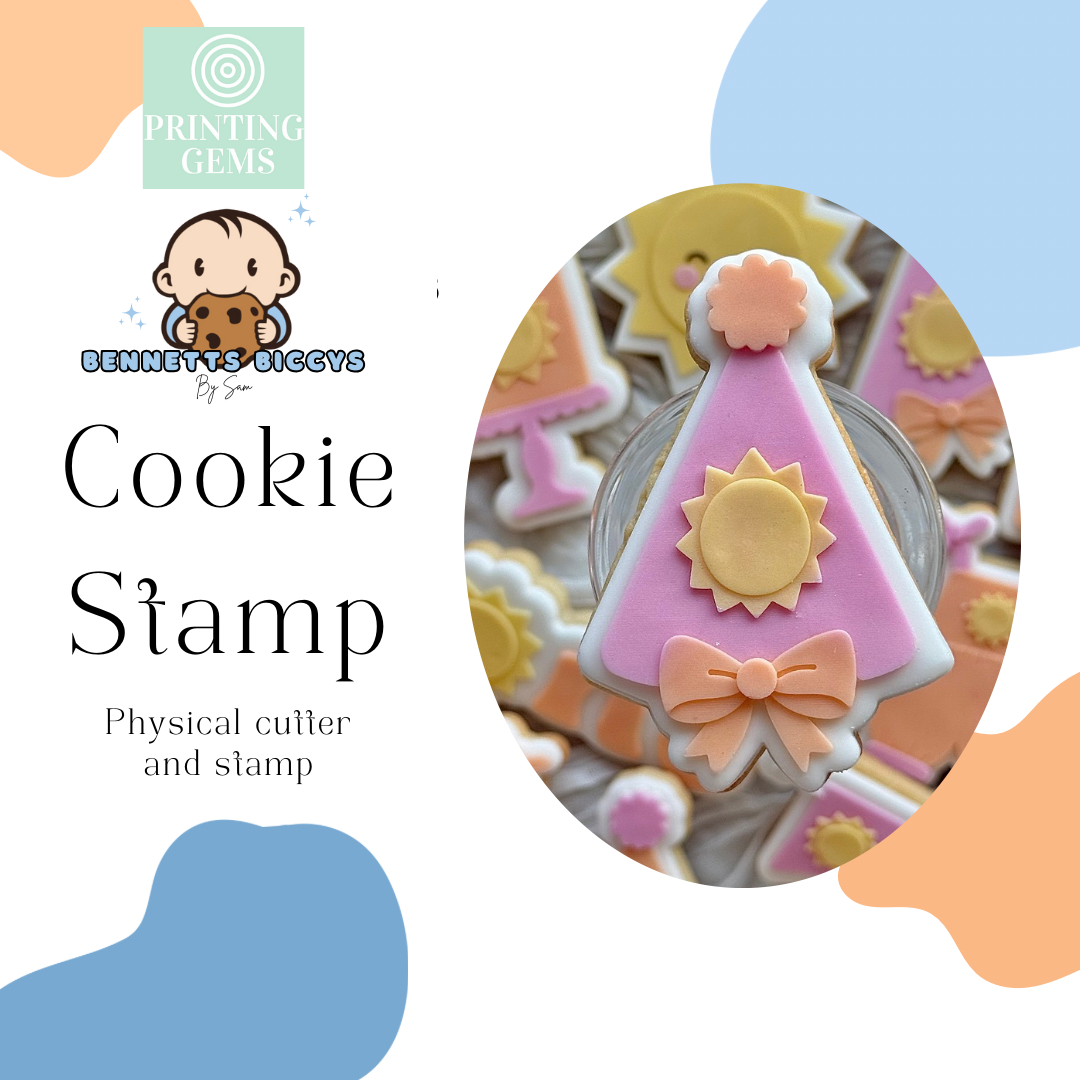Sun party hat raised stamp by Bennets Biccys