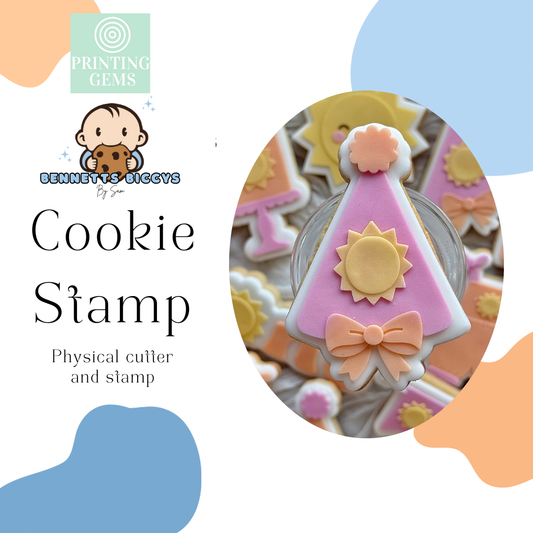 Sun party hat raised stamp by Bennets Biccys