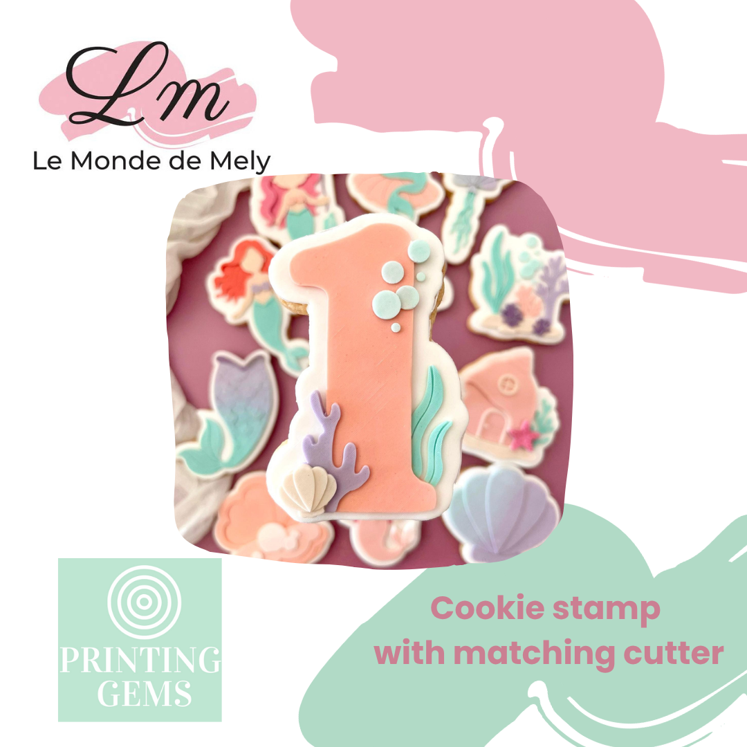 Mermaid raised stamp by Le Monde De Mely