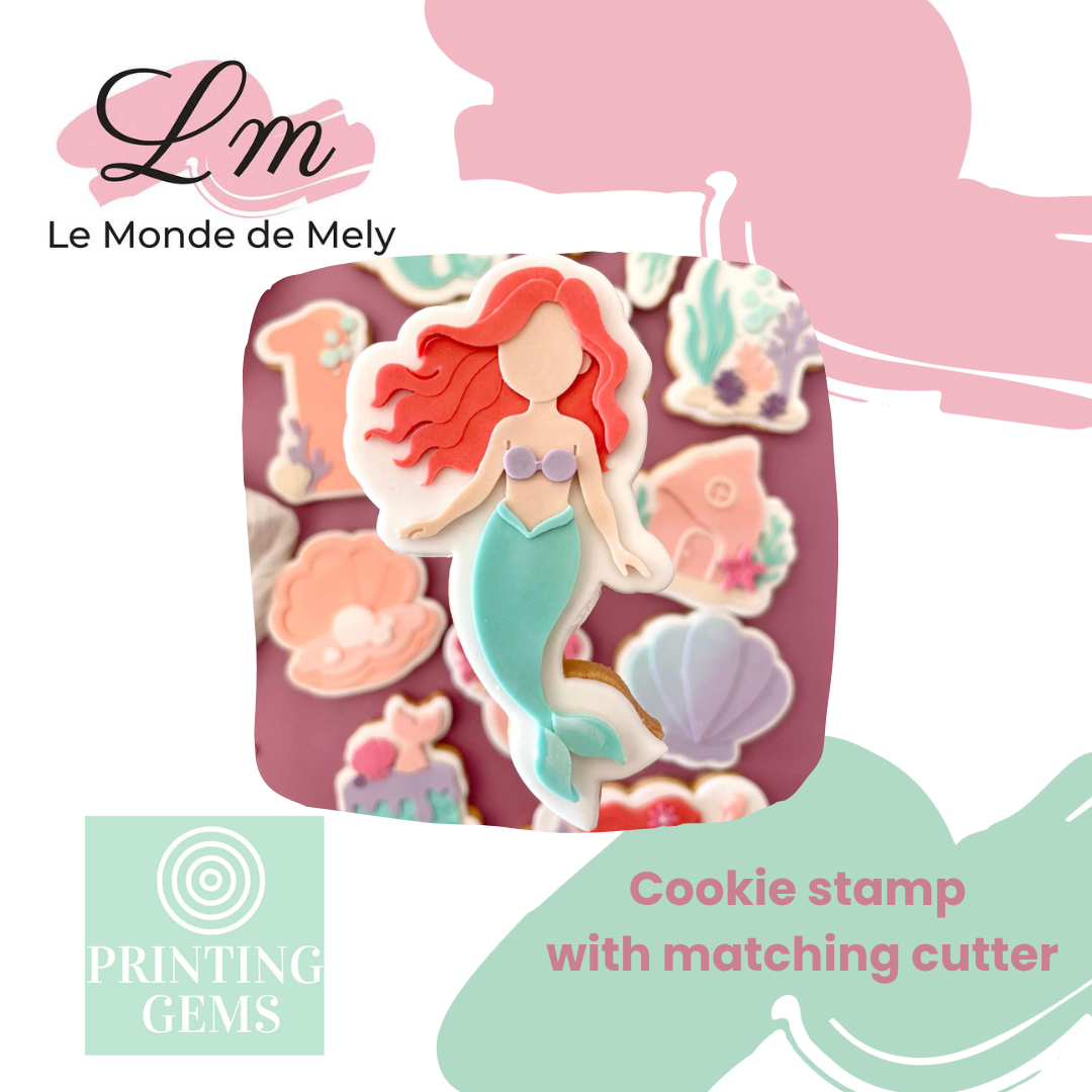 Mermaid raised stamp by Le Monde De Mely