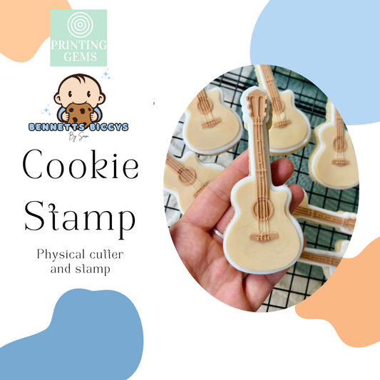 Guitar raised stamp by Bennets Biccys