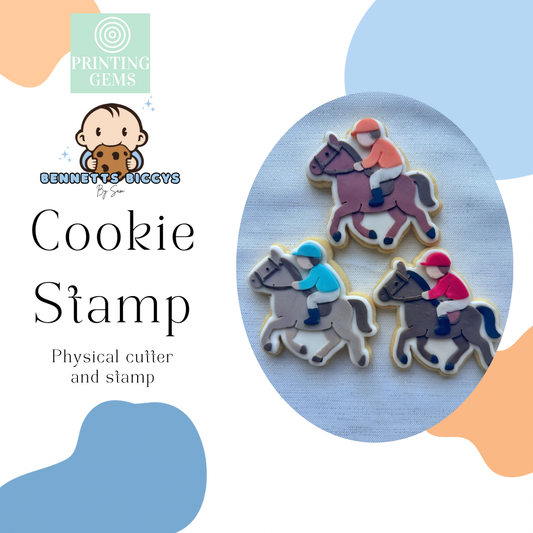 Race horses raised stamp by Bennets Biccys