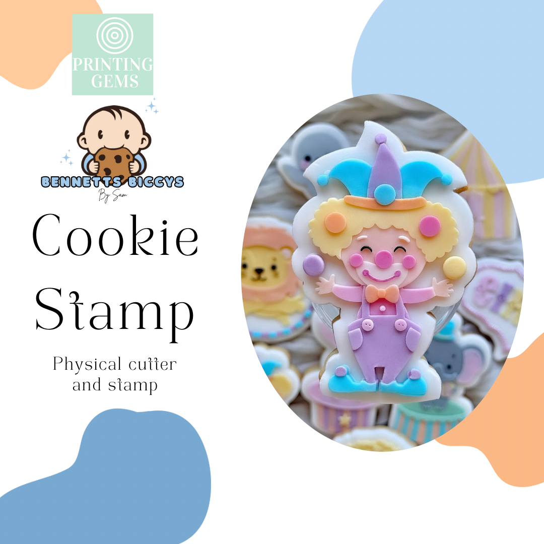 Circus Clown raised stamp by Bennets Biccys