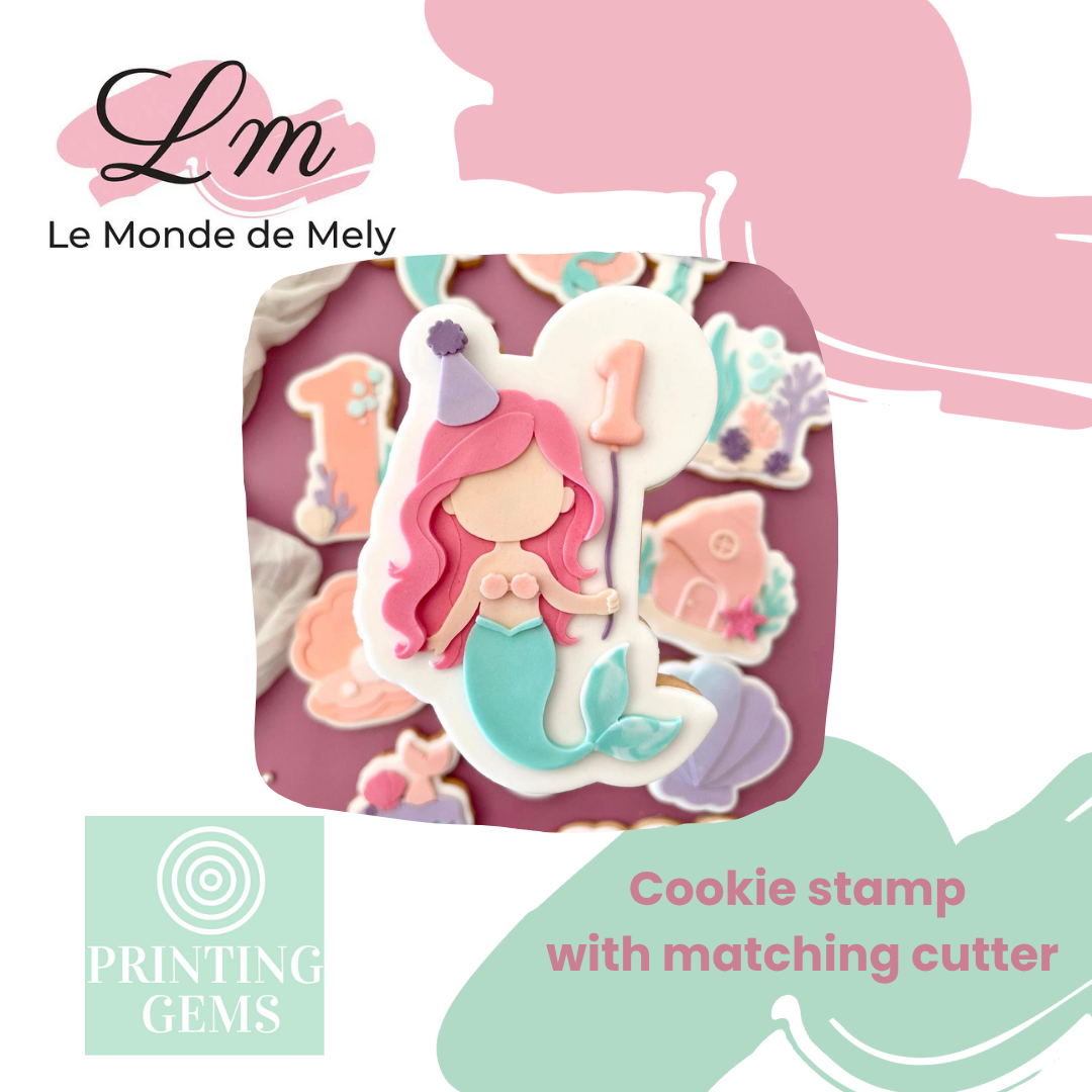 Mermaid raised stamp by Le Monde De Mely