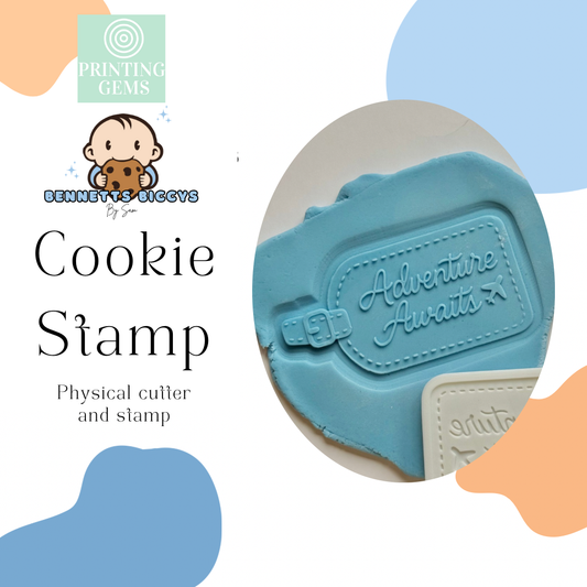 Adventure luggage tag raised stamp by Bennets Biccys