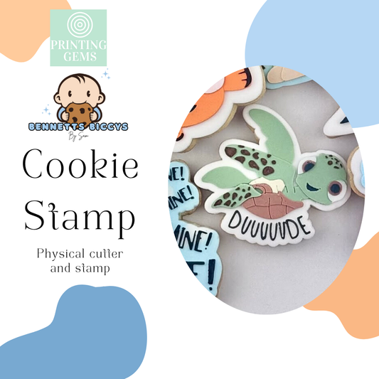 Lost fish little turtle raised stamp by Bennets Biccys