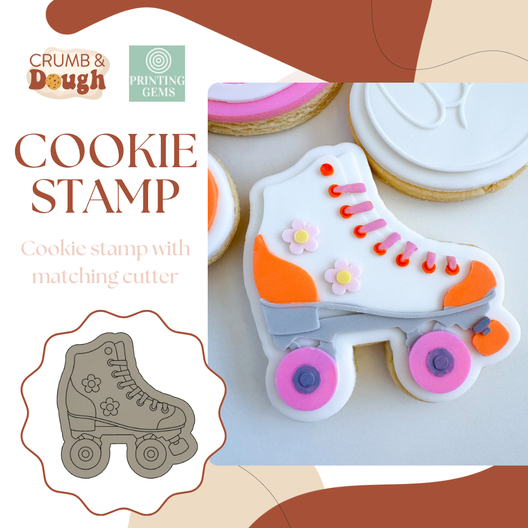 Roller Skate raised stamp by Crumb and Dough