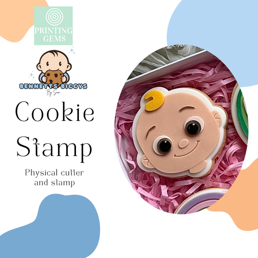 Melon baby face raised stamp by Bennets Biccys