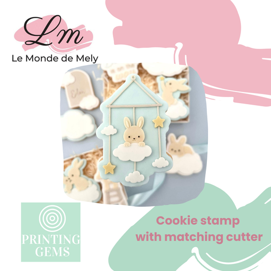 Baby Rabbit mobile raised stamp by Le Monde De Mely