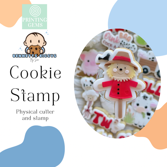 Smiling scarecrow raised stamp by Bennets Biccys