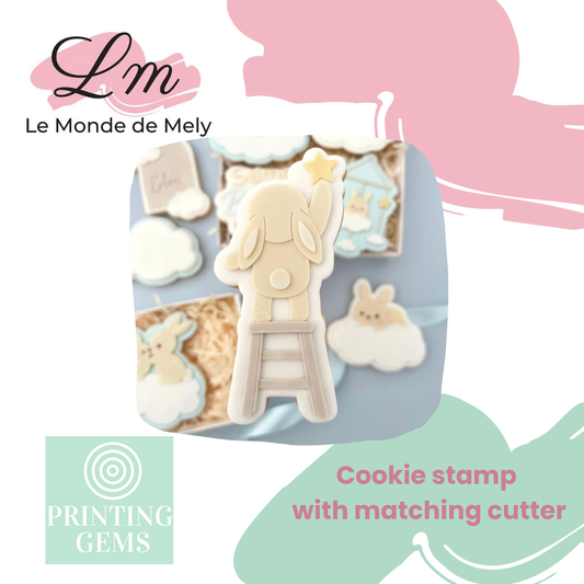 Baby Rabbit star raised stamp by Le Monde De Mely