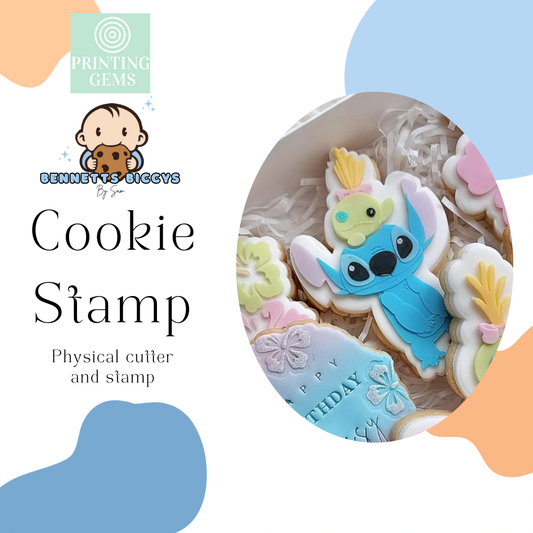 Blue alien with soft toy aised stamp by Bennets Biccys (Copy)