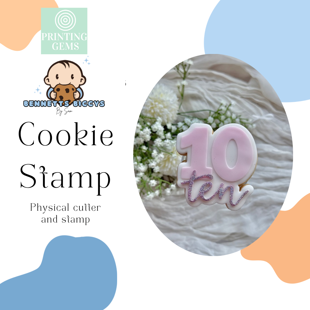 10 raised stamp by Bennets Biccys