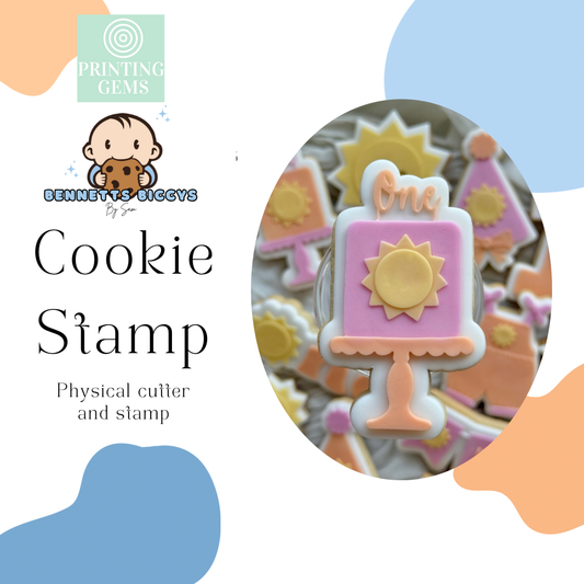 Sunshine one cake raised stamp by Bennets Biccys