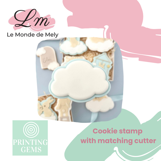 Baby Rabbit cloud raised stamp by Le Monde De Mely
