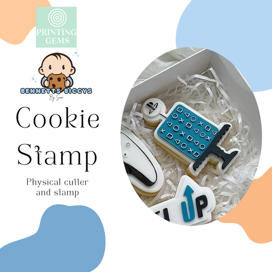 Gaming cake raised stamp by Bennets Biccys