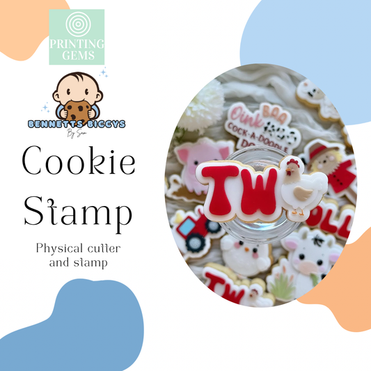 Chicken Two raised stamp by Bennets Biccys