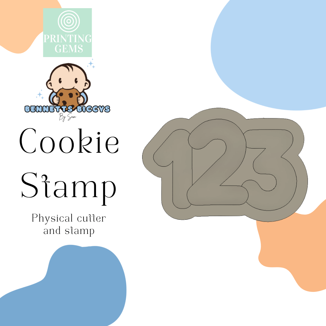 123 raised stamp by Bennets Biccys