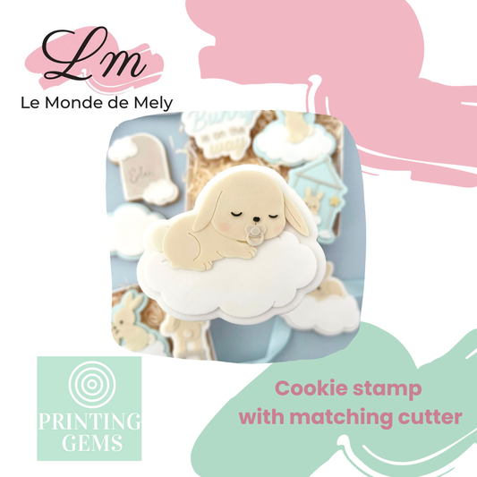 Baby Rabbit sleeping raised stamp by Le Monde De Mely