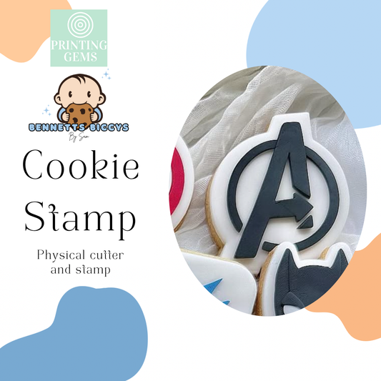 Superhero logo raised stamp by Bennets Biccys