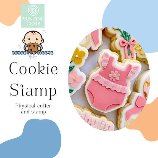 Baby Girl Onesie raised stamp by Bennets Biccys