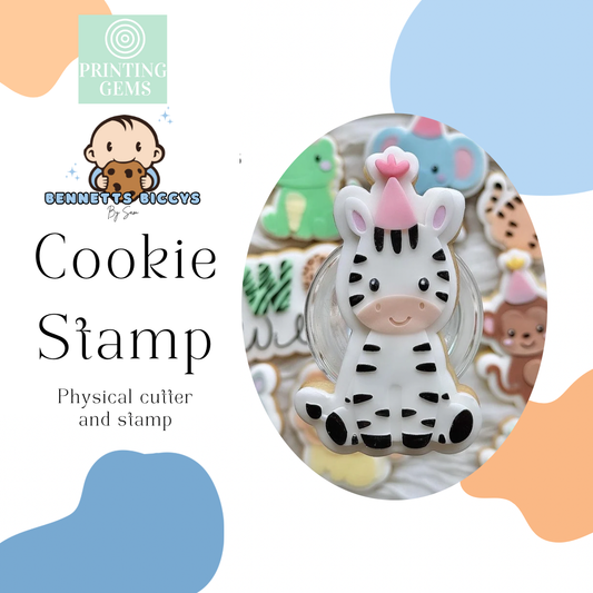 Party Zebra raised stamp by Bennets Biccys