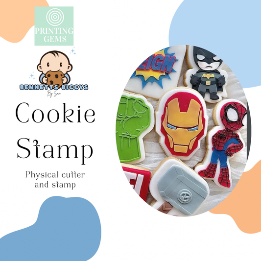 Superhero helmet raised stamp by Bennets Biccys
