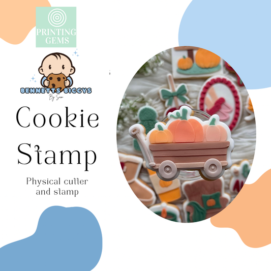 Pumpkin wagon raised stamp by Bennets Biccys