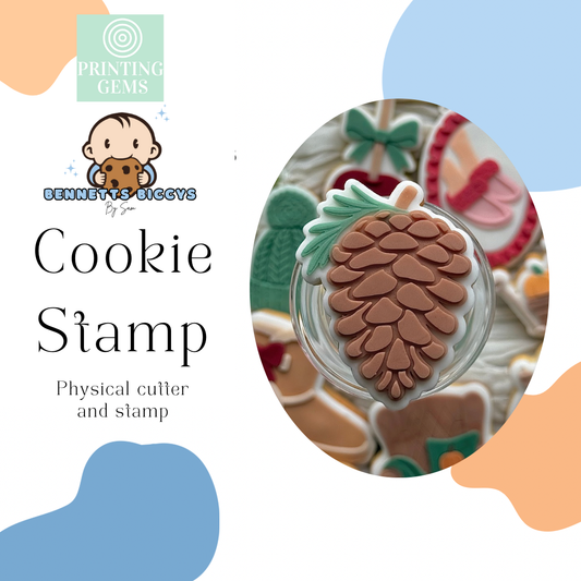 Pine cone raised stamp by Bennets Biccys