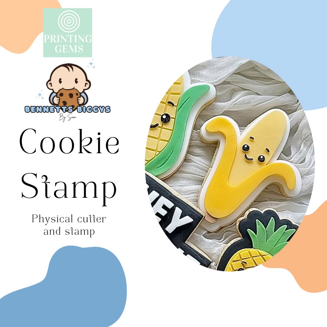 Smiling banana raised stamp by Bennets Biccys