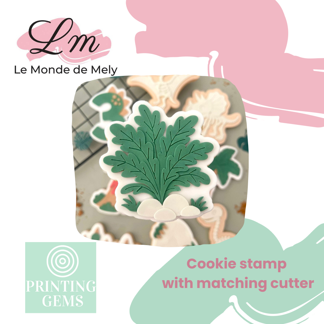 Dino leaf raised stamp by Le Monde De Mely