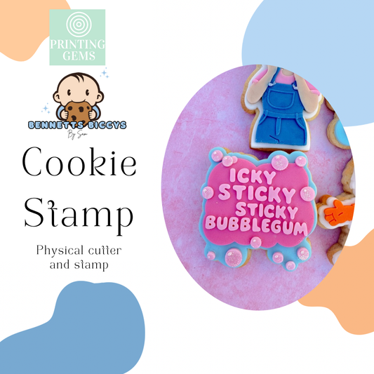 Rachel bubblegum raised stamp by Bennets Biccys