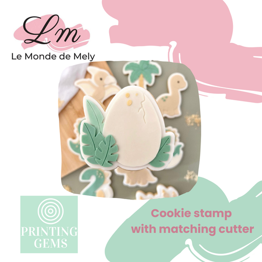 Dino egg raised stamp by Le Monde De Mely