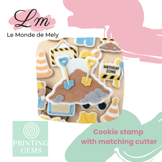 Construction dirt pile raised stamp by Le Monde De Mely