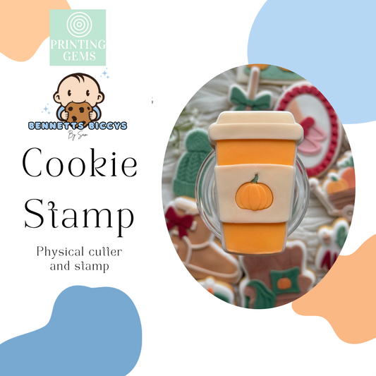 Spiced Pumpkin Latte raised stamp by Bennets Biccys