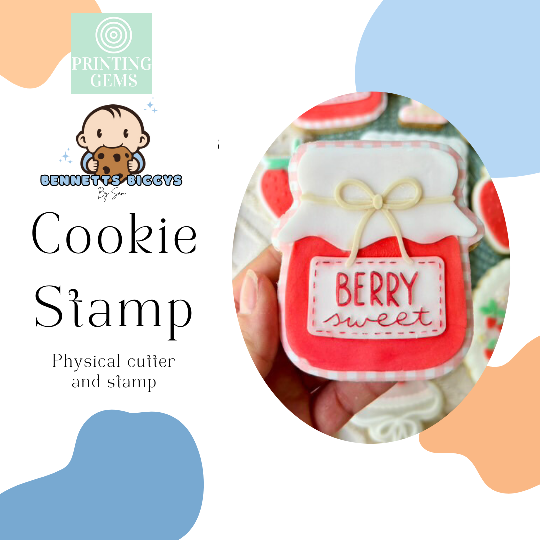 Berry sweet jar raised stamp by Bennets Biccys