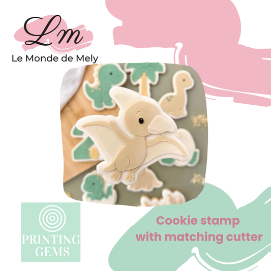 Dino pterodactyl raised stamp by Le Monde De Mely
