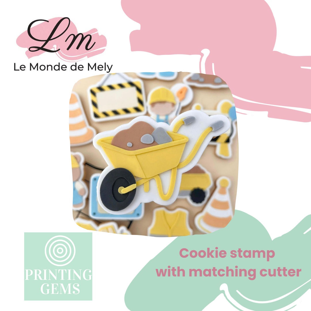 Construction wheelbarrow raised stamp by Le Monde De Mely