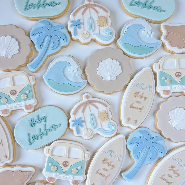 Beach Baby set raised stamp by Honey & Goldie