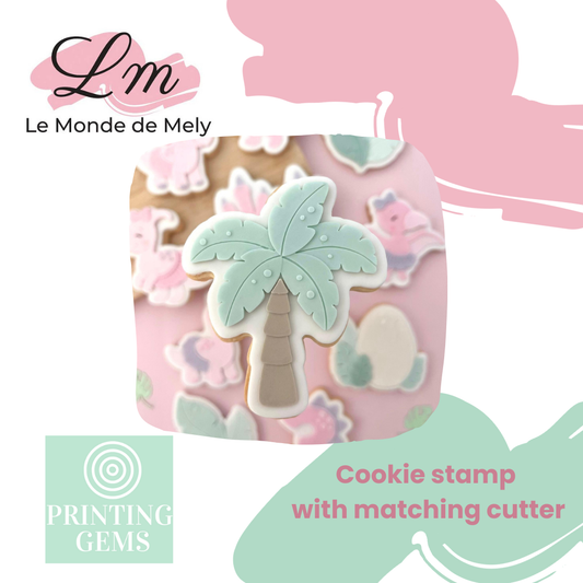 Dino palm tree raised stamp by Le Monde De Mely