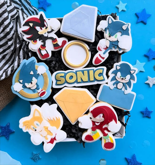 Blue Hedgehog Set raised stamp by Le Monde De Mely