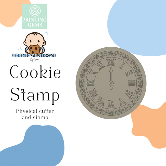 Clock raised stamp by Bennets Biccys