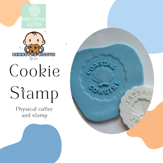 Coastal Cowgirl clam raised stamp by Bennets Biccys