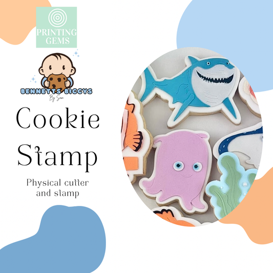 Lost fish shark raised stamp by Bennets Biccys