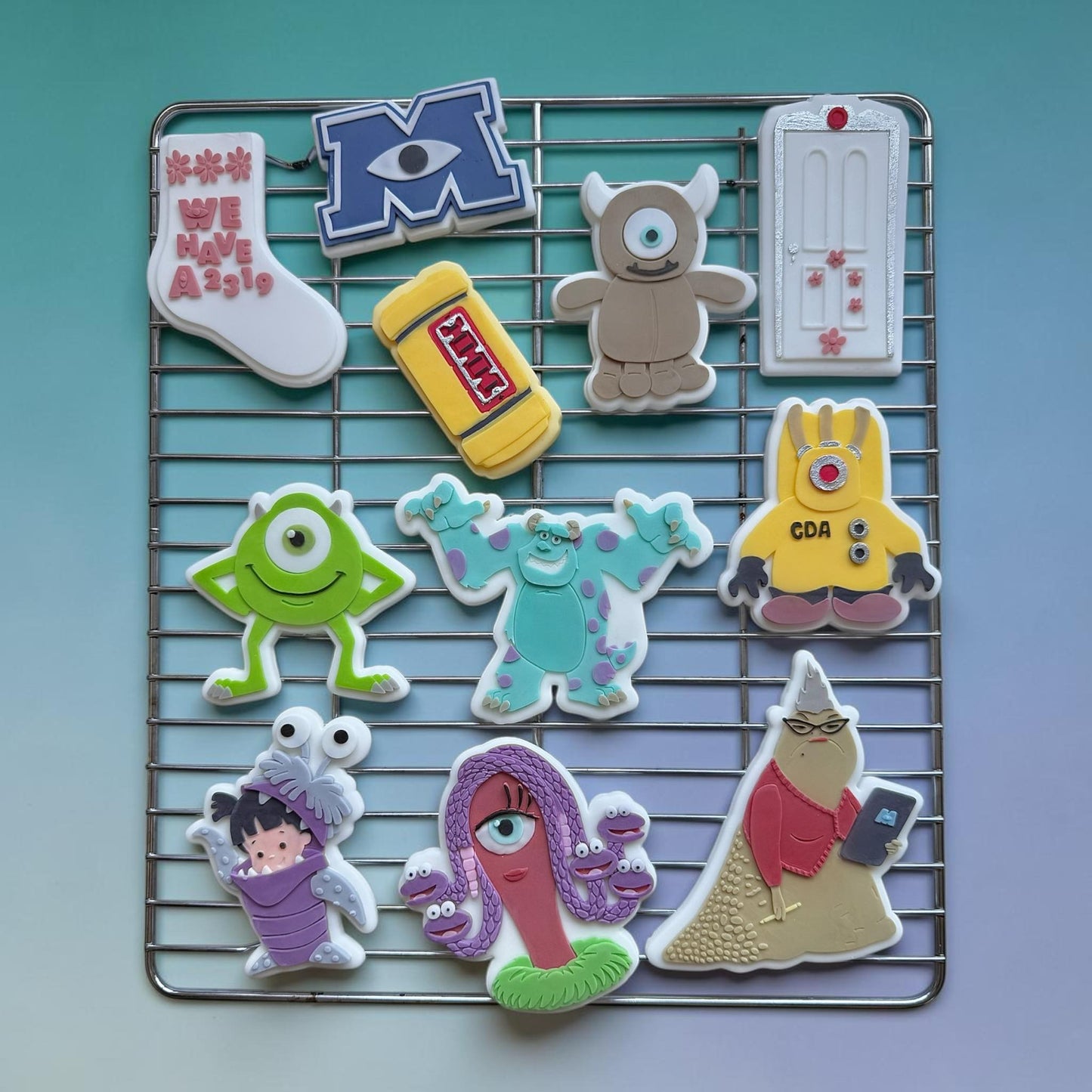 Monsters company Set raised stamp by Bennets Biccys