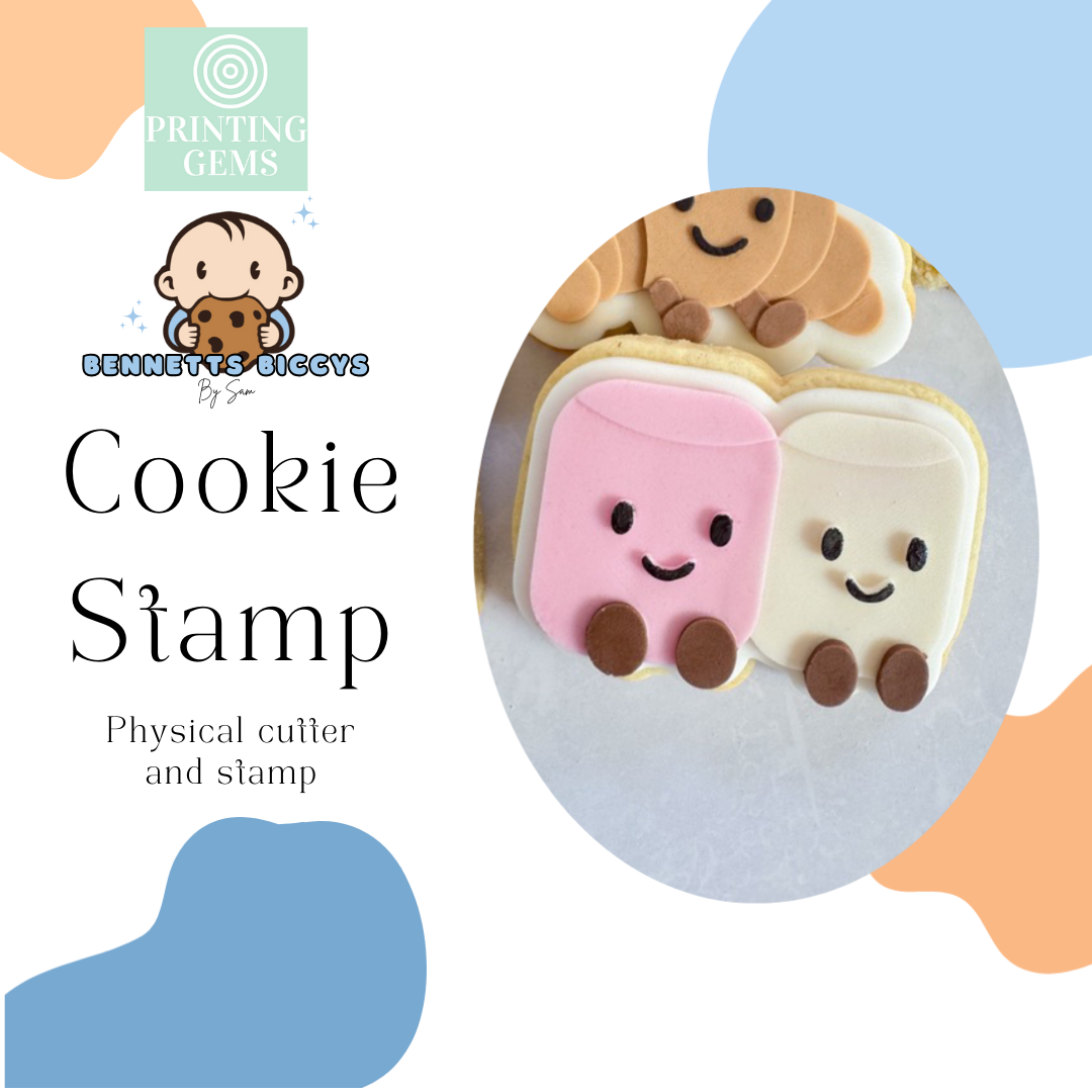 Cute marshmallows raised stamp by Bennets Biccys