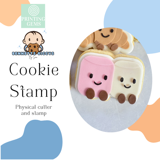 Cute marshmallows raised stamp by Bennets Biccys