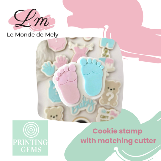Gender reveal baby feet raised stamp by Le Monde De Mely