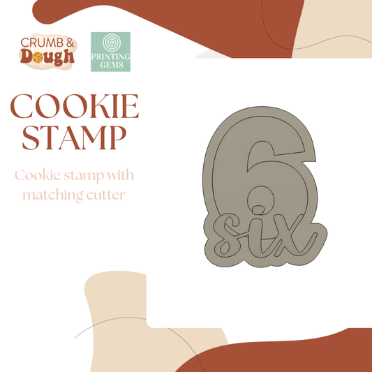 6 raised raised stamp by Crumb and Dough